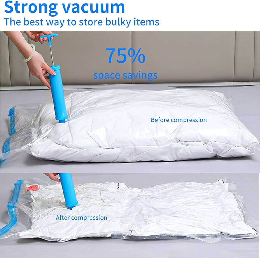 Vacuum Storage 5 Pcs Sealed Bags With Hand Pump