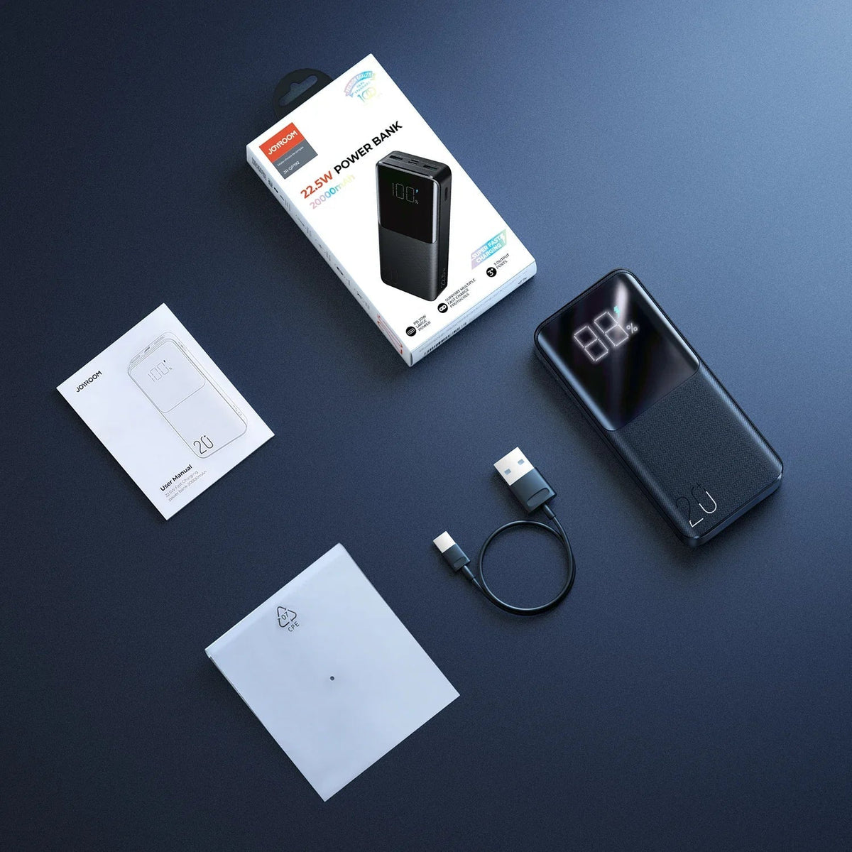 JOYROOM JR-QP192 20,000mAh 22.5W Ultra-Fast Charging Power Bank 2-Input 3-Output