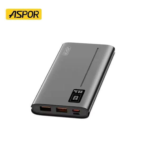 ASPOR A335 POWER BANK 10,000MAH 22.5W PD+QC 3.0 WITH LCD DIGITAL DISPLAY