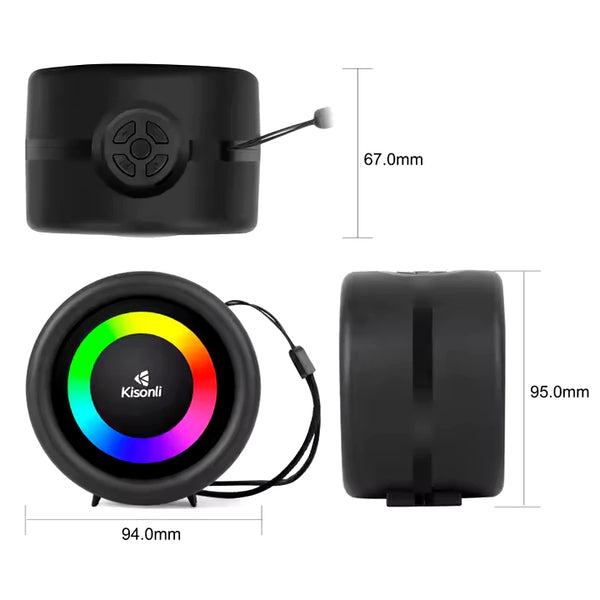 KISONLI S16 TWS DJ POWERED PORTABLE MINI FM RADIO BLUETOOTH SPEAKER WITH SOFT CORD HANDLE