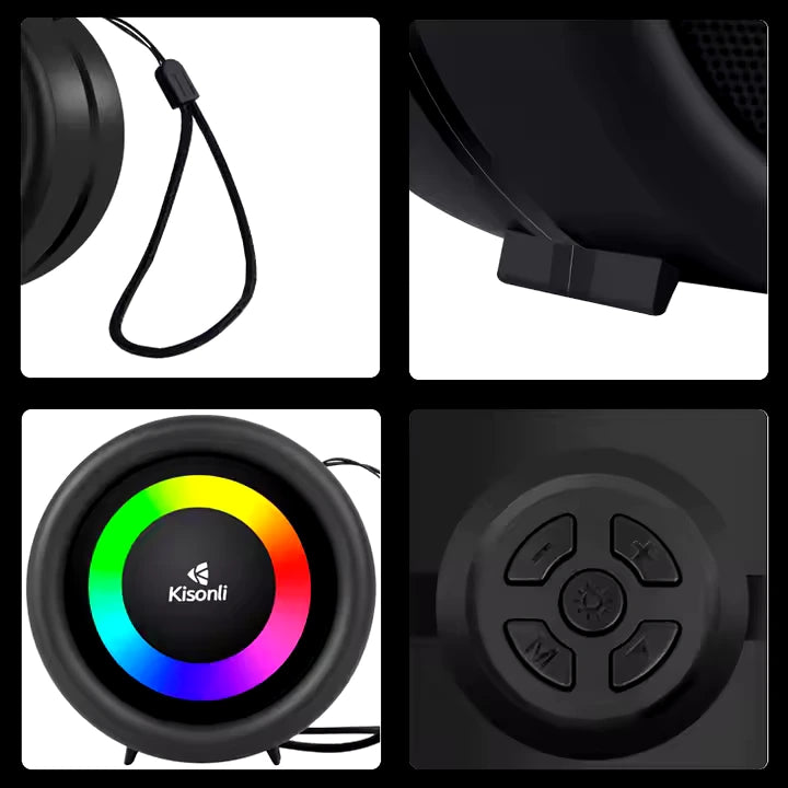 KISONLI S16 TWS DJ POWERED PORTABLE MINI FM RADIO BLUETOOTH SPEAKER WITH SOFT CORD HANDLE