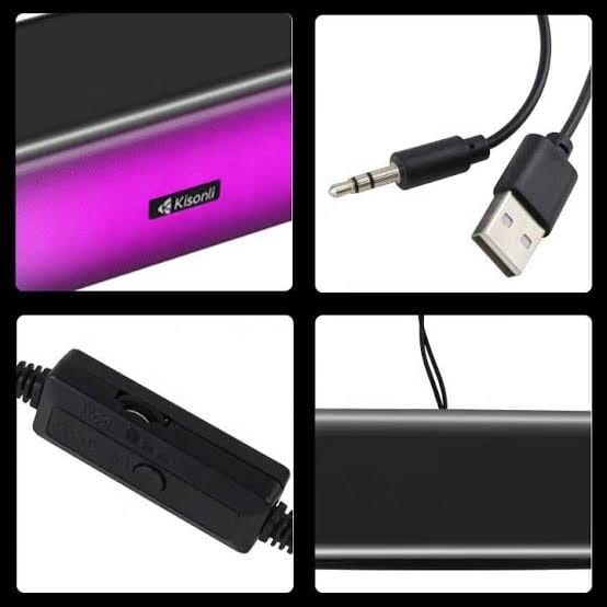 KISONLI I-630 SPEAKER PC + BT MULTIMEDIA USB PLUG RGB COLORFUL LIGHT