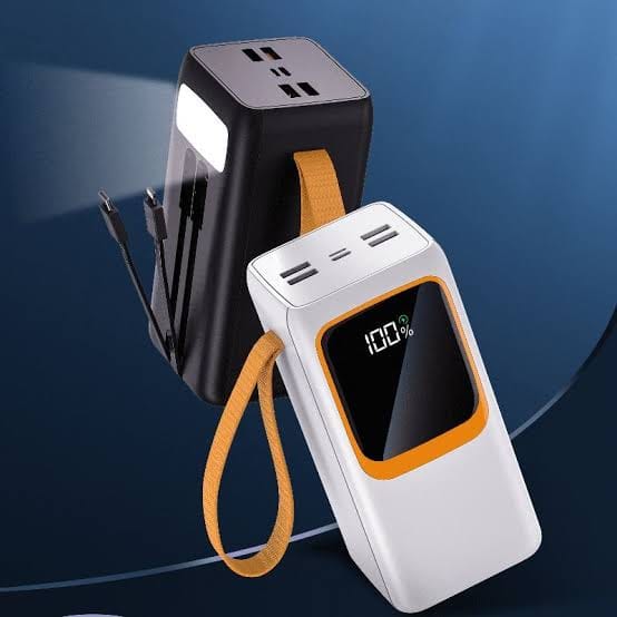 ASPOR A350 22.5W 50,000MAH FAST CHARGING TYPE-C MICRO IOS 7 OUTPUT WITH BUILT-IN FLASHLIGHT POWER BANK