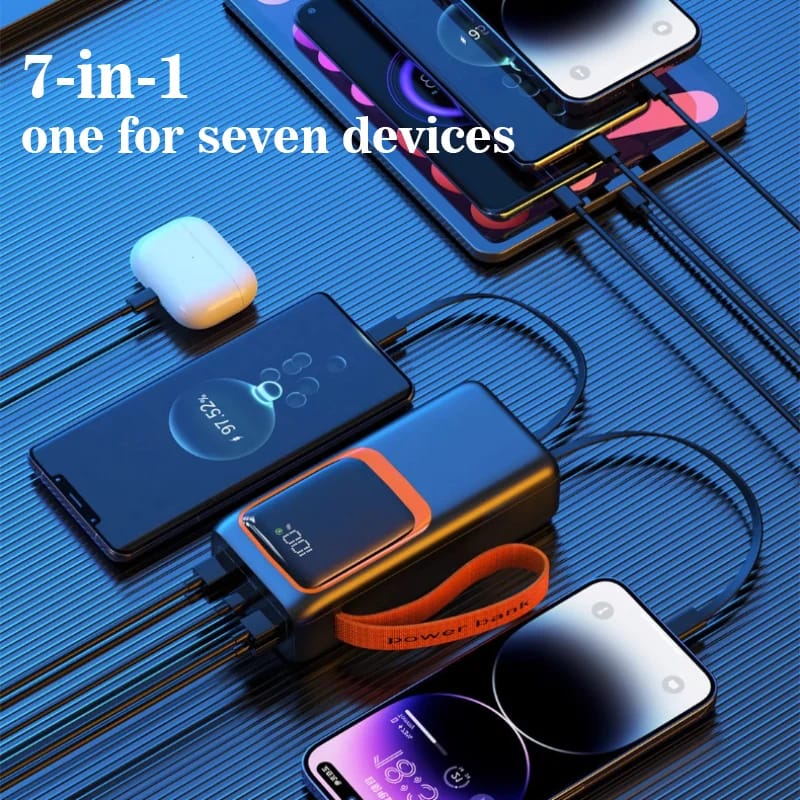 ASPOR A350 22.5W 50,000MAH FAST CHARGING TYPE-C MICRO IOS 7 OUTPUT WITH BUILT-IN FLASHLIGHT POWER BANK