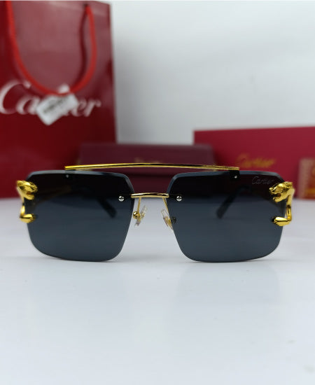 Cartier Sunglasses Golden Black CRT51 [simple]