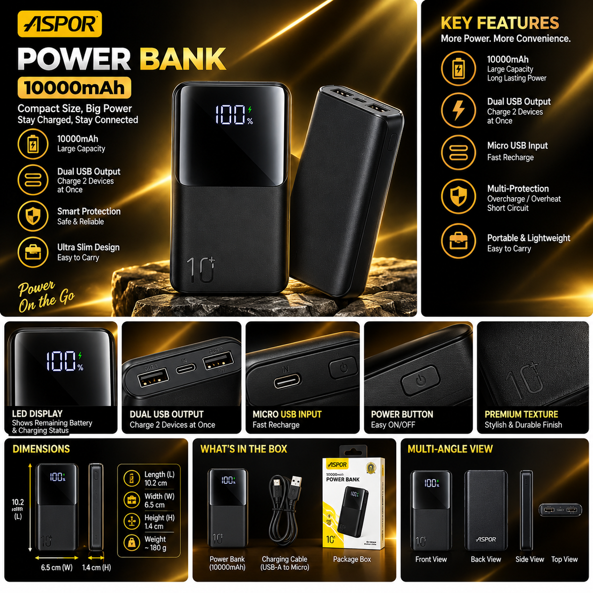 Joyroom Jr-Qp191 10,000mah 22.5w Ultra-Fast Charging Power Bank 2-Input 2-Output