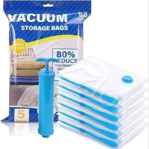 Vacuum Storage 5 Pcs Sealed Bags With Hand Pump