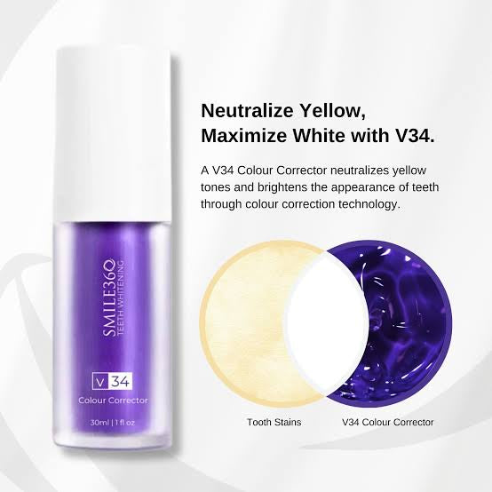 Hismile v34 Teeth Whitening Tooth Stain Removal Purple Toothpaste Hismile V34 Colour Corrector