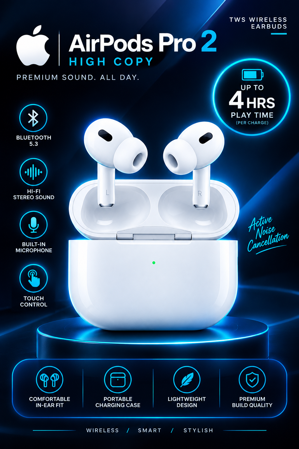 Apple AirPods Pro 2 – High Copy Wireless Earbuds