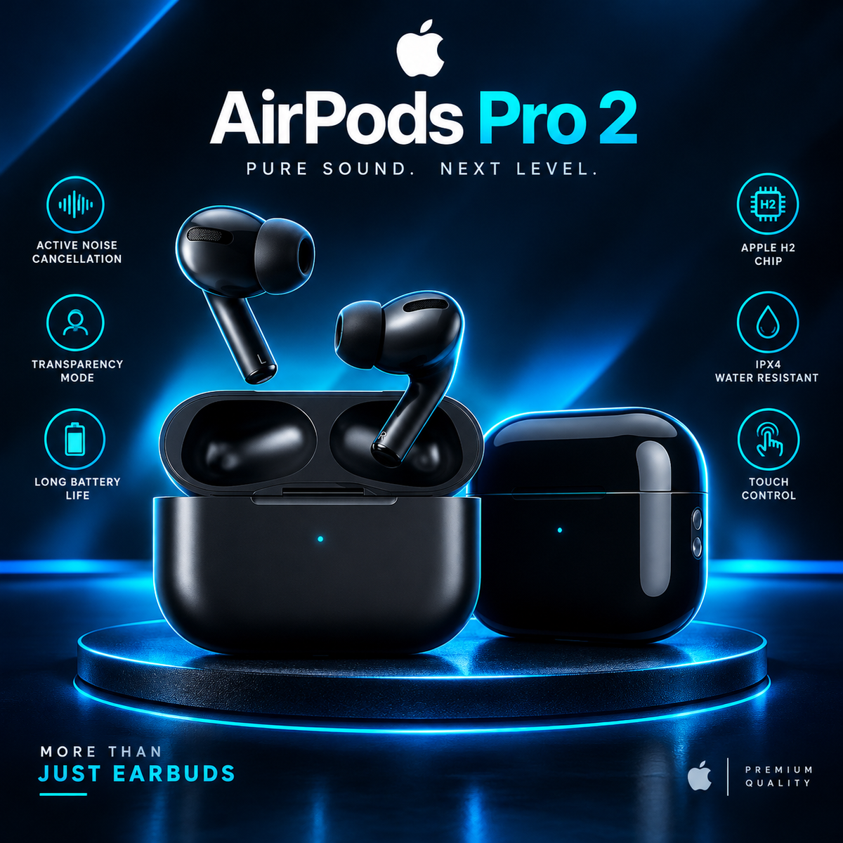 Apple Airpods Pro 2 Black Master Copy