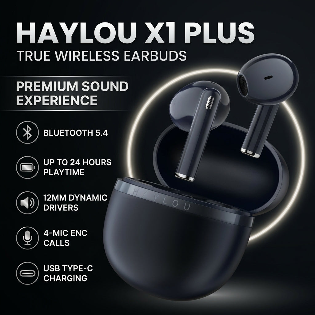 Haylou X1 Plus (T013) Wireless Earbuds – Black